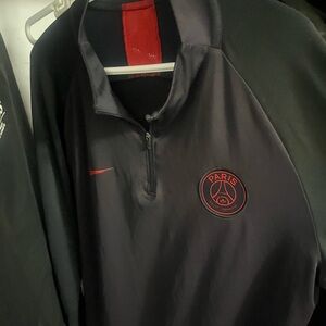 Men's Nike Paris Saint German Training Top, Quarter Zip, Size Large , Charcoal,